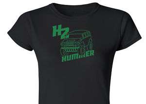H2 HUMMER Design Womens Junior Ringspun Shirt S   XL  