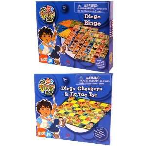   Tac Toe Set of 3 Games Go Diego Go   2 boxes, 3 games Toys & Games