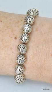Gorgeous New LOIS HILL Large Round Cutout Sterling Silver Beads 