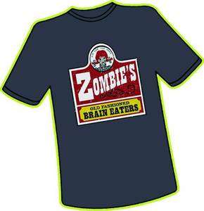 SHIRT ZOMBIES OLD FASHIONED BRAIN EATERS T/S Wendys Hamburgers 