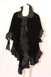 AJ BARI/Kay UNGER Vtg Ruffled GIANT Steampunk VICTORIAN Dress CLOAK 