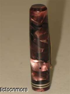 VINTAGE MABIE TODD SWALLOW LEVER FILL RED MARBLE CELLULOID FOUNTAIN 