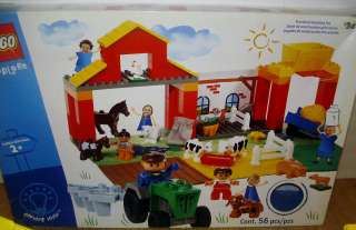 LEGO DUPLO EXPLORE #3618 53PC FARM SET MULTIPLE BUILDS 2002 ANIMALS 