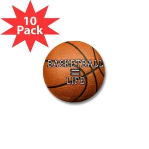    Mini Button (10 Pack) Basketball Equals Life 