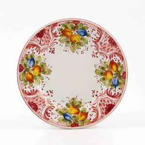 Hand Painted Italian Ceramic 8.2 inch Salad Dessert Plate flat rim 