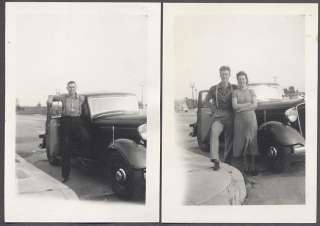 Vintage Car Photos Man & Girl w/ 1933 Plymouth 548052  