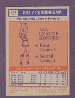 1972 Topps #167 Billy Cunningham All Star (NM/MT)  