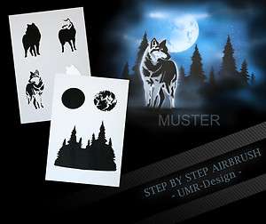 Airbrush Stencil Template 6 Steps AS 094 M Size 5,11 x 3,95  