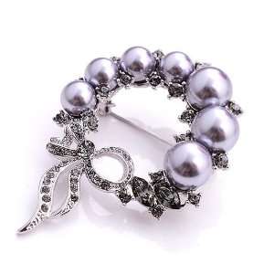   Austrian Zircon and Grey Fashion Pearls (4652) Glamorousky Jewelry