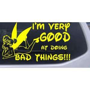   Things Funny Car Window Wall Laptop Decal Sticker    Yellow 10in X 17