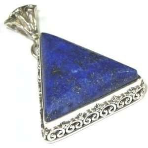  Lapis & Sterling Silver Triangle Pendant