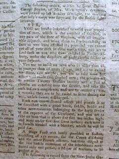 Rare orig1778 Revolutionary War newspaper NEW YORK ROYAL GAZETTE James 