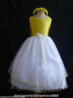   HOLIDAY Yellow Flower girl DRESS davids pageant dresses 2 4 6 8 10 12