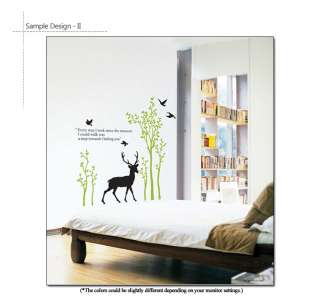 Large DEER FOREST & POEM Vinyl Art Wall Decal Stickers  