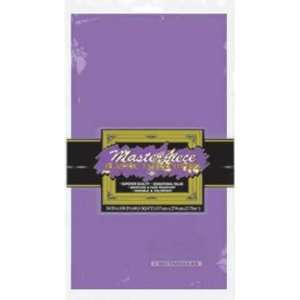 Beistle 50940 PL   Masterpiece Plastic Rectangular Tablecover   Purple 