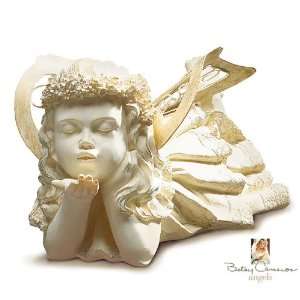  Antique Ivory Angel Kiss Cherub Figurine with Wings 
