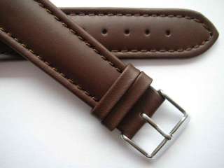 Dark brown thick waterproof leather watch band  