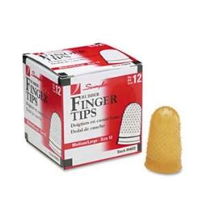 Swingline 54032   Rubber Finger Tips, Size 12, Medium/Large, Amber, 12 