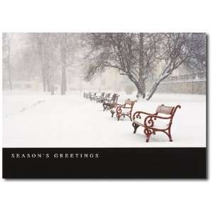  Birchcraft Studios 5766 Snow Covered Park Benches   Silver 