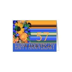  57th Anniversary for Aunt & Uncle, Sunflower Bouquet Card 