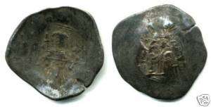 Billon aspron trachy of Isaac II (1185 1195), Byzantine  
