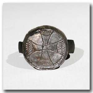 Medieval Silver Ring with Cross, c. 11th Century A.D.  