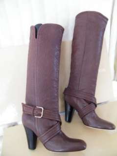SERGIO ROSSI SHOES heels BOOTS leather brown 37 7 new  