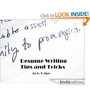 Resume Writing Tips and Tricks C.V. Itea  Kindle Store