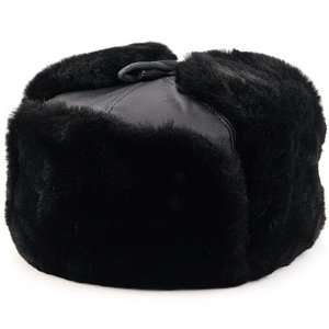   PARAPHERNALIA. Black Bomber Hat (Ushanka) (M) 