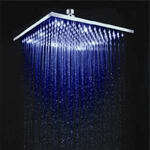  8 Inch Brass Square Led Shower Head Color Changing