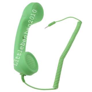 Green Retro Cell/Mobile Phone Handset HD Mic 3.5MM Pin for iPhone/iPad 