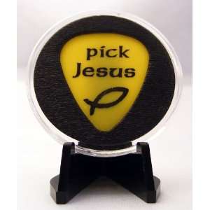  Pick Jesus Guitar Pick Display & Easel Yellow Everything 
