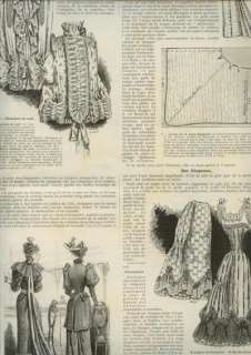 ORIGINAL SALON MODE March 26,1892 +clothing PATTERN  