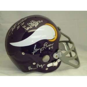 PURPLE PEOPLE EATERS Signed Vikings RK Susp Helmet   Autographed NFL 