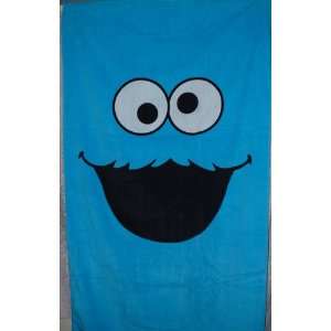  Sesame Street COOKIE MONSTER Big Face Cotton TOWEL 