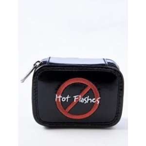  TRENDY EMBROIDERED TRAVEL BLACK NO HOT FLASHES PILL CASE 