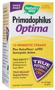 primadophilus optima 35 billion cfus and 14 strains of probiotics 