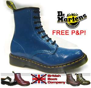 Dr. Martens 1460 Teal QQ flower boot. Free P&P. UK 4  