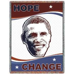  Patriotic Barak Obama Hope Change Tapestry Throw Blanket 