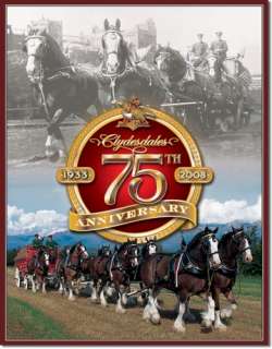 BUD Budwesier Clydesdales 75th Annv Man Cave Tin Sign  