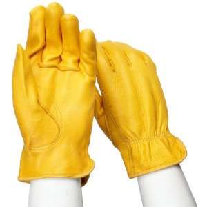 West Chester 9920KB Leather Glove, Shirred Elastic Wrist Cuff, 8.625 