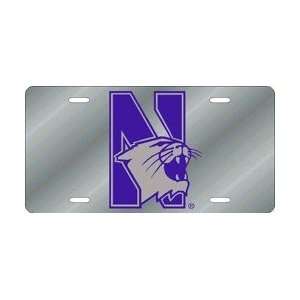 Northwestern Wildcats Purple Laser Cut License Plate