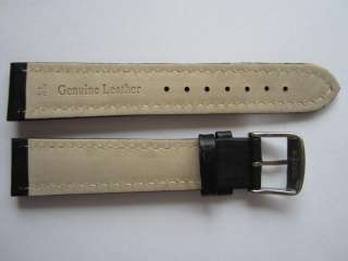 Black padded XL stitched Quality leather watch band  
