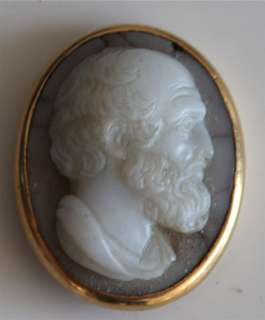 LATE 18th CENTURY AGATE CAMEO DEPICTING SOCRATES  
