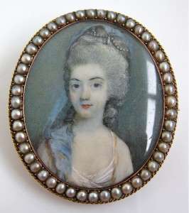 Ant. Late 1700s/Early 1800s French Finely Painted Portrait Miniature 