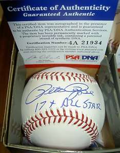   ROSE AUTOGRAPH SIGNED MLB BASEBALL 17X ALL STAR REDS PHILLIES PSA/DNA
