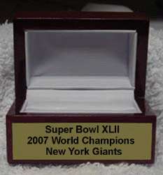 2007 New York Giants Super Bowl Championship Ring sz 12  