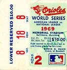 Orioles World Series 1969 Game 2 Sec.8 Row.18 Seat.8 Ba