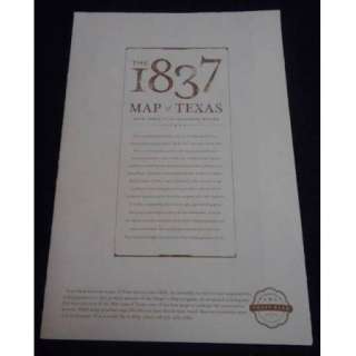 1837 Vintage Map of TEXAS TX FROST BANK Reproduction  