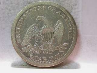 1843 VF SEATED LIBERTY QUARTER ID#N76  